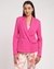 Women's Pink Viscose Solid Regular Fit Notched Lapel Full Sleeve Blazer