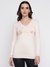Light Pink Embellished V-Neck Full Sleeve Sweater