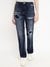 Blue Solid High-Rise Full Length Jeans
