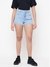 Mom Blue Solid High Rise Regular Fit Denim Shorts
