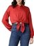 Guess Women's Red Printed Spread Collar Long Sleeves Shirt