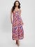 Multi Viscose Printed Layered Maxi Dress