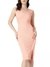 Peach Solid V-Neck Dress