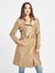 Brown Printed Notched Lapel Full Sleeves Dress