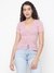 Leila Rosy Violet Multi Lace Embroidered V-Neck Regular Fit Top
