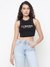 Organic Glam Jet Black Typography Round Neck Regular Fit Tank Top