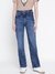 Women Blue Solid Straight Fit Jeans