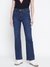 Women Navy Blue Solid Slim Fit Jeans