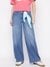 Guess Women's Blue Washed Mid-Rise Relaxed Fit Jeans