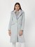 Guess Light Melange Grey Notched Solid Coat