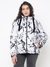 Emelie Reversible Oxford Zebra Skin Animal Print Hooded Neck Regular Fit Puffer Jacket