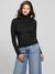 Guess Jet Black High Collar Solid Top
