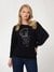 Guess Jet Black Round Neck Embellished Sweater