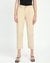 Women's Beige Cotton Solid Slim Fit Trouser