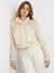 Cream White Multi Solid Hooded Full Sleeve Mia Organdy Jacket
