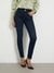 Women Black Solid High-Rise Ankle Length Jeans