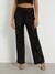 Black Embellished Mid-Rise Regular Length Flared Trouser