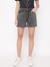 Charcoal Light Solid High Rise Denim Shorts