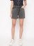 Charcoal Light Solid High Rise Denim Shorts