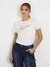 White Pure Cotton Embellished Round Neck T-Shirt