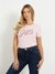 Pink Pure Cotton Embellished Round Neck T-Shirt