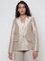Diletta Logo Jacquard Twill Gold Geometric Lapel Collar Regular Fit Single Breasted Blazer