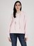 Women Pink Solid Hooded Full Sleeves Pullover Style Sweatshirt