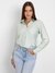 Soft Mint Self Design Regular Fit Eliana Shiny Crystal Shirt
