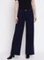 Guess Women Sonia Velvet Suiting Blue Solid Wide Leg Denim Jeans