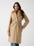 Guess Women's Desert Mud Solid Shawl Lapel Full Sleeve Overcoat
