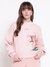 Guess Women Lily Organic Pique Pink Pearl Floral Crew Neck Regular Fit Pull Over Sweatshirt