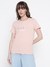 Women Pink Embellished Round Neck T-shirt