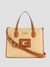 Beige Textured G Status 2 Compartment Tote