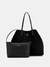 Black Solid Victtoria 2 In 1 Tote Bag