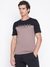 Black & Purple Colorblocked Crew Neck Short Sleeve T-Shirt