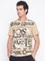 Beige Printed Crew Neck Short Sleeve T-Shirt