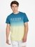 Men Multicolor Ombre Round Neck T-shirt