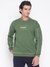 Green Solid Crew Neck Full Sleeve Sweatshirt