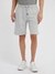 Guess Men's Grey Solid Mid-Rise Slim Fit Shorts