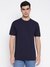 Hedley Eco Smooth Stretch Smart Blue Solid Round Neck Regular Fit T-Shirt