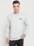 Men Grey Solid Round Neck Full Sleeves Pullover Style Sweatshirt