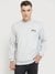 Men Grey Solid Round Neck Full Sleeves Pullover Style Sweatshirt