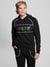 Men Black Printed Hooded Full Sleeves Pullover Style Sweatshirt