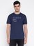 Divo Mid Organic Stream Silk Blue Typography Round Neck Regular Fit T-Shirt