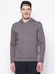 Grey Solid Hooded Sweatshirt