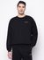 Black Solid Crew Neck Sweatshirt