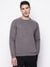 Grey Solid Crew Neck Sweatshirt