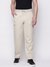 Cream Solid Regular Fit Trackpant