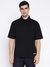 Nicco Organic Heavy Tech Jet Black Solid Polo Collar Regular Fit T-Shirt