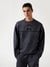 Black Printed Crew Neck Sweatshirt